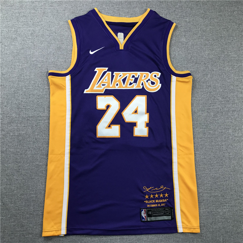 Men's Los Angeles Lakers Kobe Bryant #24 Purple Swingman Player Jersey