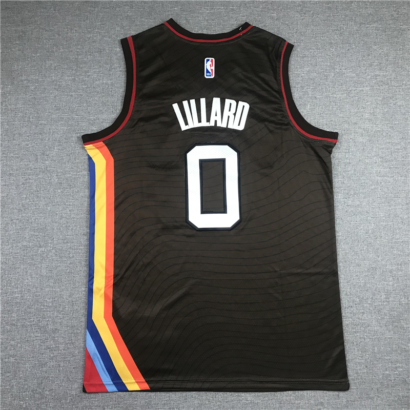 Men's Portland Trail Blazers Damian Lillard Brown Swingman Jersey City Edition