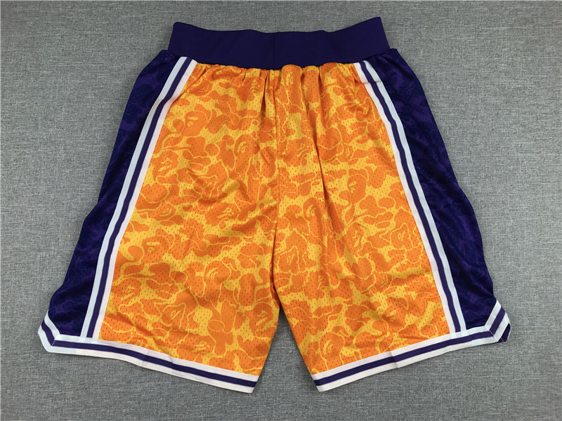 Men's Los Angeles Lakers Yellow Basketball Shorts