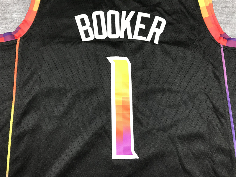 Men's Phoenix Suns Devin Booker #1 Black 2022/23 Fast Break Player Jersey - Statement Edition