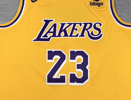 Men's Los Angeles Lakers LeBron James NBA #23 Yellow Swingman Jersey