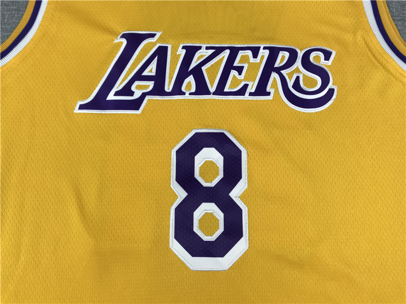 Men's Los Angeles Lakers Kobe Bryant #8-24 Yellow Swingman Player Jersey