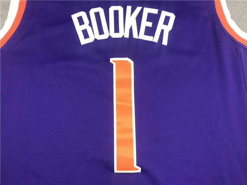 Men's Phoenix Suns Devin Booker #1 Purple Replica Jersey