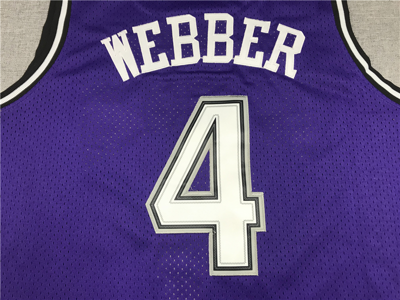 Men's Sacramento Kings Chris Webber #4 purple Retro jersey