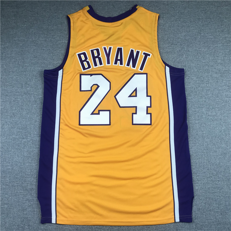 Men's Los Angeles Lakers Kobe Bryant #24 Yellow Swingman Player Jersey