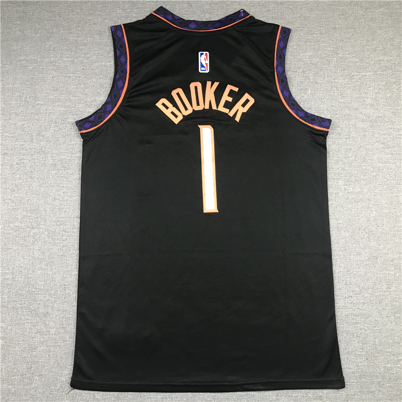 Men's Phoenix Suns Devin Booker #1 Black Replica Jersey - City Edition