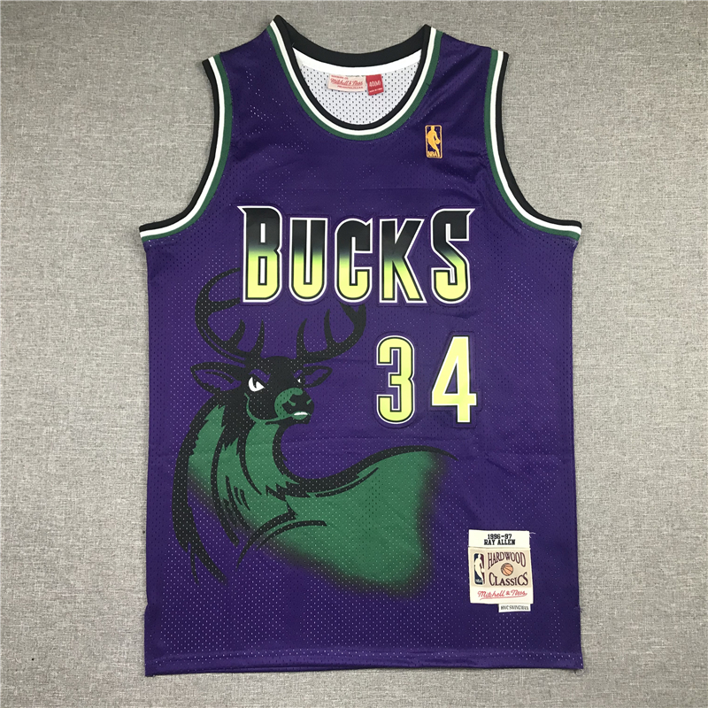 Men's Milwaukee Bucks Giannis Antetokounmpo #34 Purple Replica Player Jersey