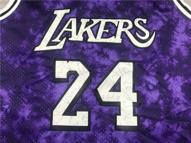Men's Los Angeles Lakers Kobe Bryant #24 Purple Galaxy Swingman Jersey