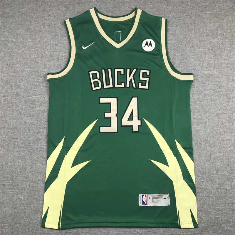 Men's Milwaukee Bucks Giannis Antetokounmpo #34 Green Swingman Jersey