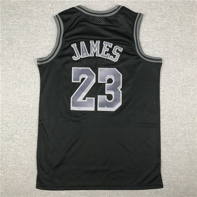 Men's Los Angeles Lakers LeBron James Black Hardwood Classics Swingman Jersey