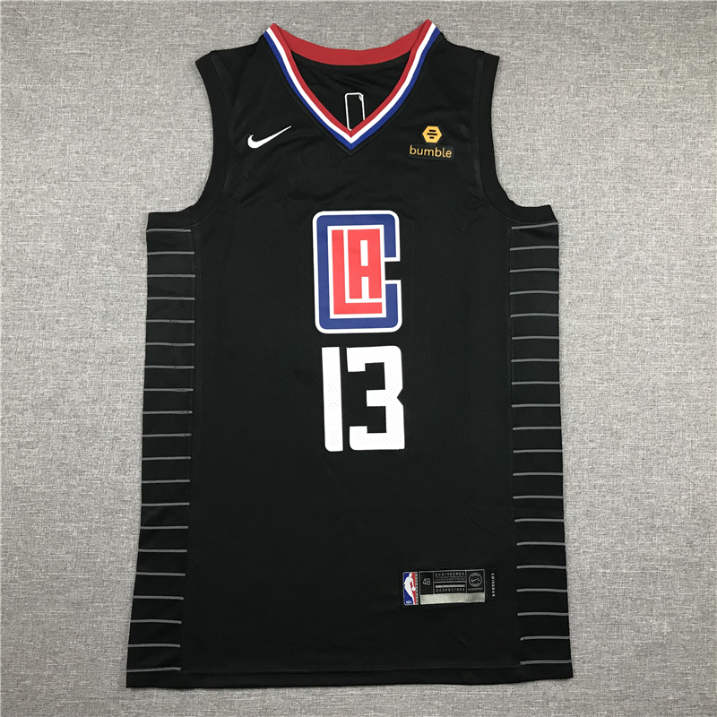 Men's LA Clippers Paul George #13 NBA Black Classics Jersey