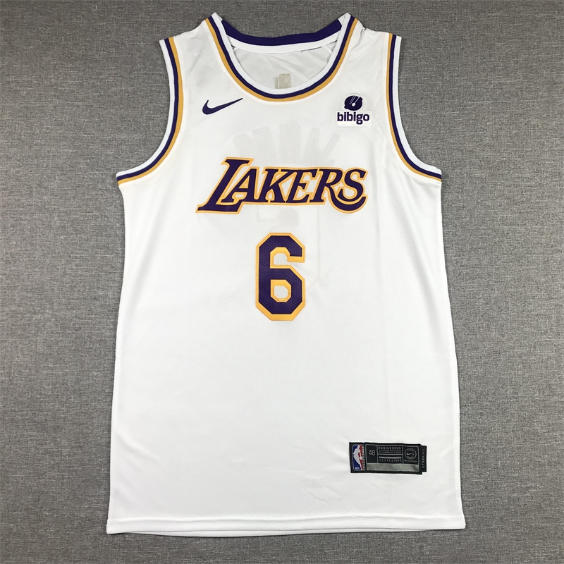 Men's Los Angeles Lakers LeBron James #6 White 2022/23 Swingman Jersey - Association Edition