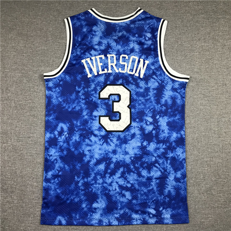 Men's Philadelphia 76ers Allen Iverson #3 Blue Galaxy Swingman Jersey