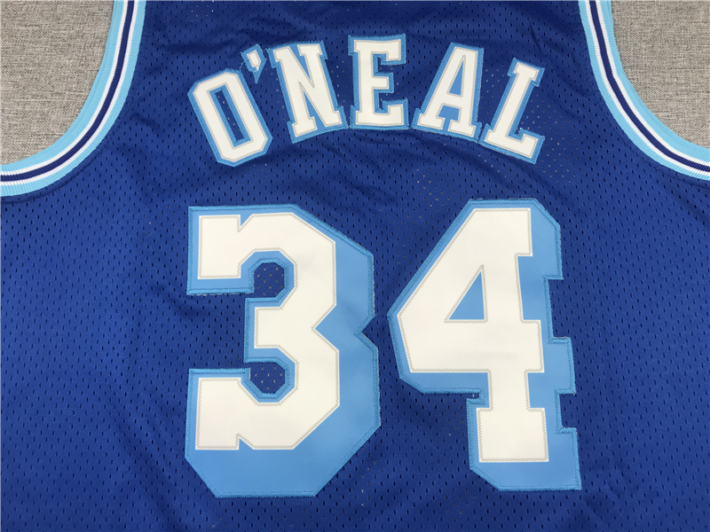 Men's Los Angeles Lakers Shaquille O'Neal Blue Hardwood Classics Swingman Jersey