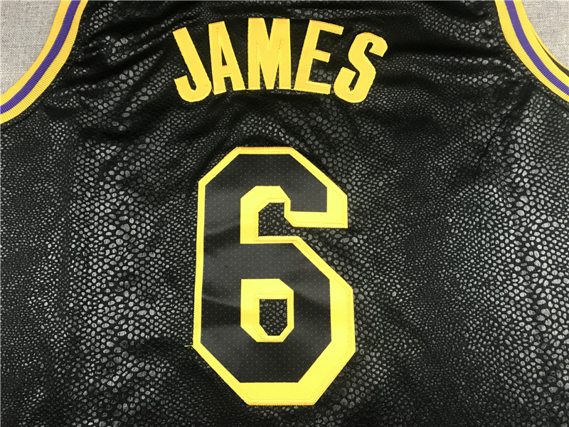 Men's Los Angeles Lakers LeBron James #6 NBA Black Jersey