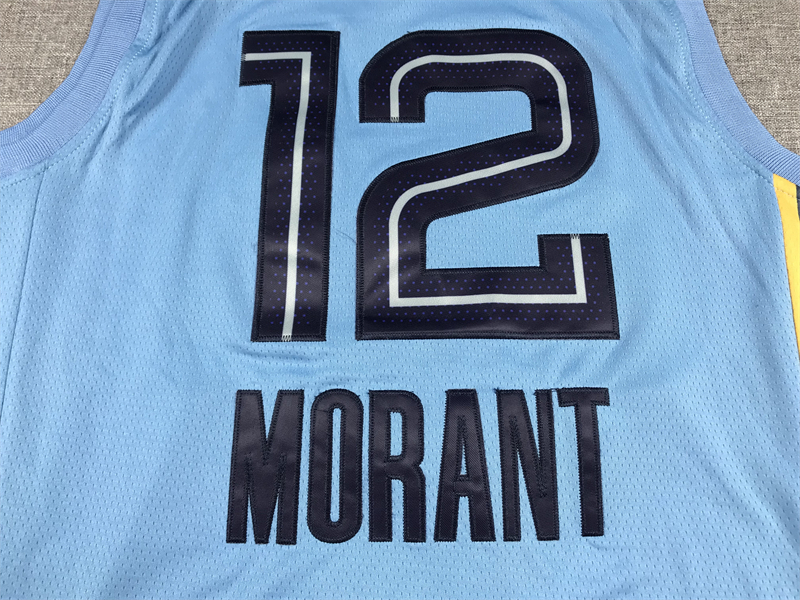 Men's Memphis Grizzlies Ja Morant #12 Light Blue 2022/23 Statement Edition Swingman Jersey