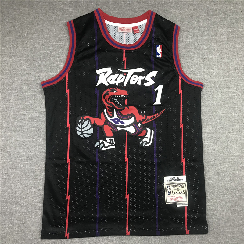 Men's Toronto Raptors Tracy McGrady 1998-99 Black Hardwood Classics Swingman Jersey