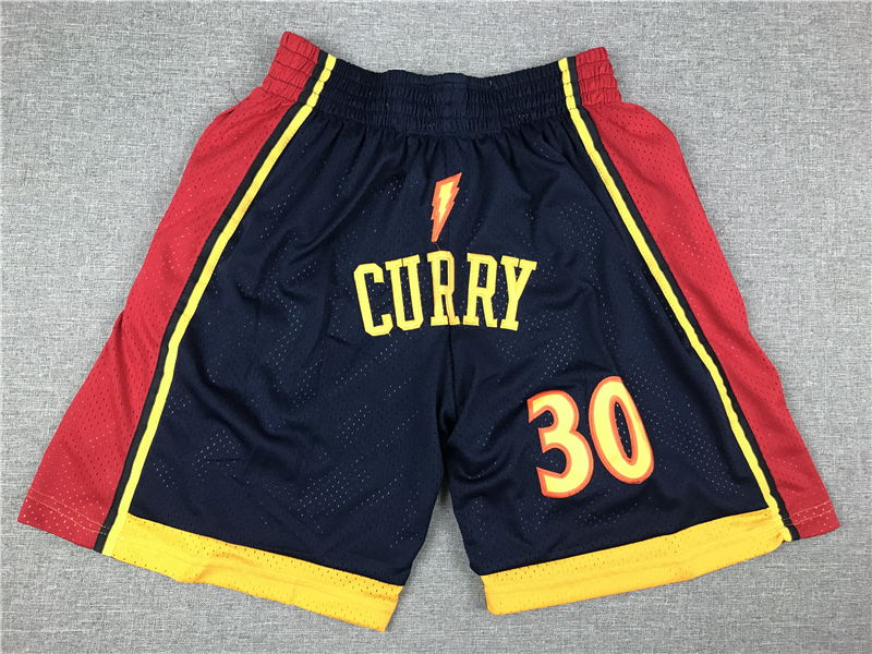 Men's Golden State Warriors Navy Hardwood Classics Throwback Basketball Shorts