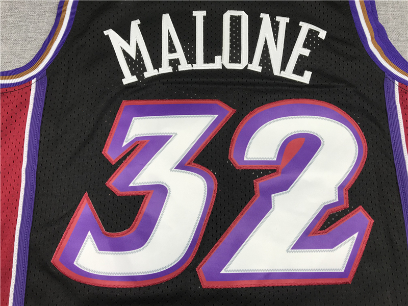 Men's Utah Jazz Karl Malone Black 1998-99 Hardwood Classics Swingman Jersey