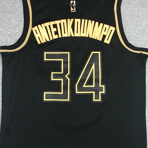Men's Milwaukee Bucks Giannis Antetokounmpo #34 Black Swingman Player Jersey