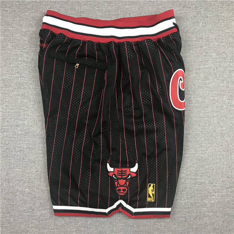 Men's Chicago Bulls Black/Red 1996-97 Hardwood Classics Authentic Basketball Shorts