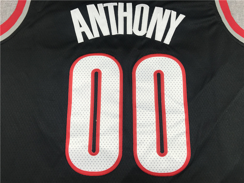 Men's Portland Trail Blazers Carmelo Anthony #00 Black Swingman Fashion Jersey