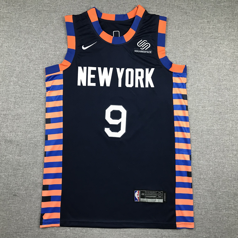 Men's New York Knicks RJ Barrett Navy Swingman Player Jersey - City Edition
