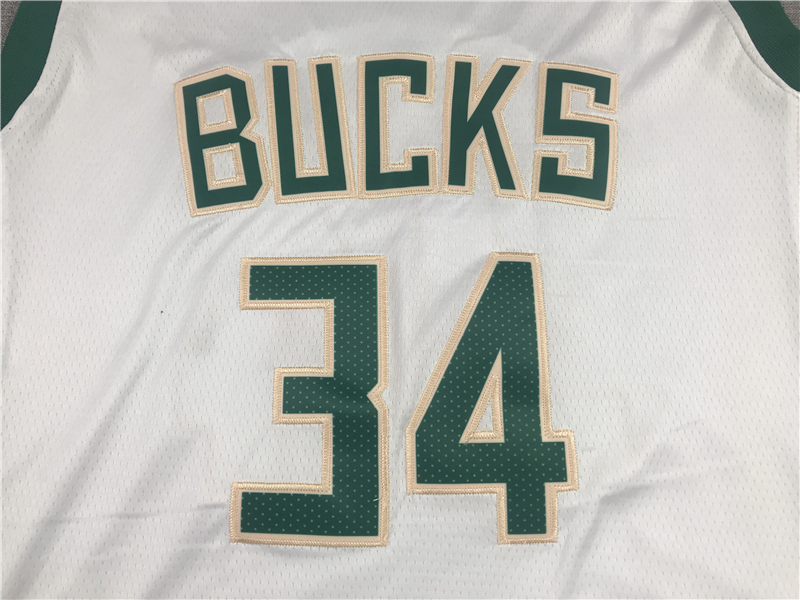 Men's Milwaukee Bucks Giannis Antetokounmpo #34 NBA White Player Jersey