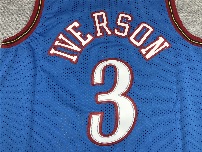 Men's Philadelphia 76ers Allen Iverson #3 Blue Swingman Jersey