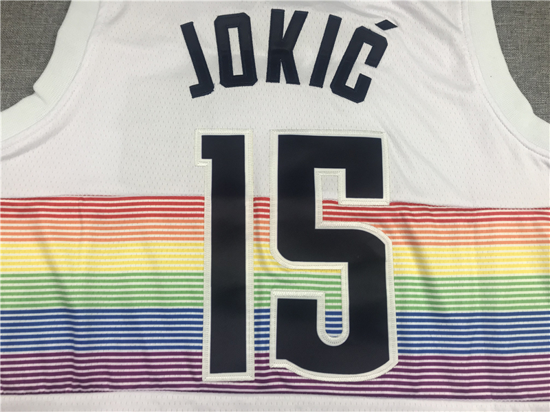 Men's Denver Nuggets Nikola Jokic #15 NBA White Swingman Jersey - Reward version