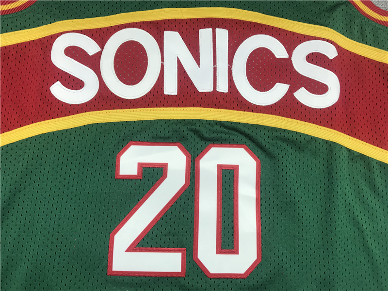 Men's Seattle Supersonics Gary Payton #20 Green Throwback Swingman Jersey
