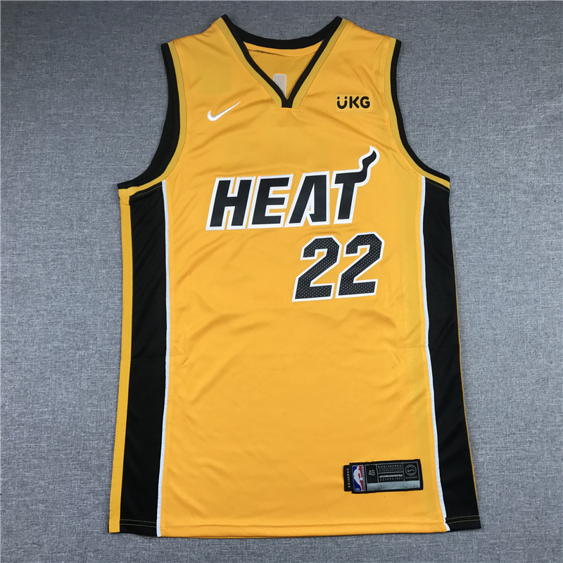 Men's Miami Heat Jimmy Butler #22 NBA Yellow Swingman Jersey