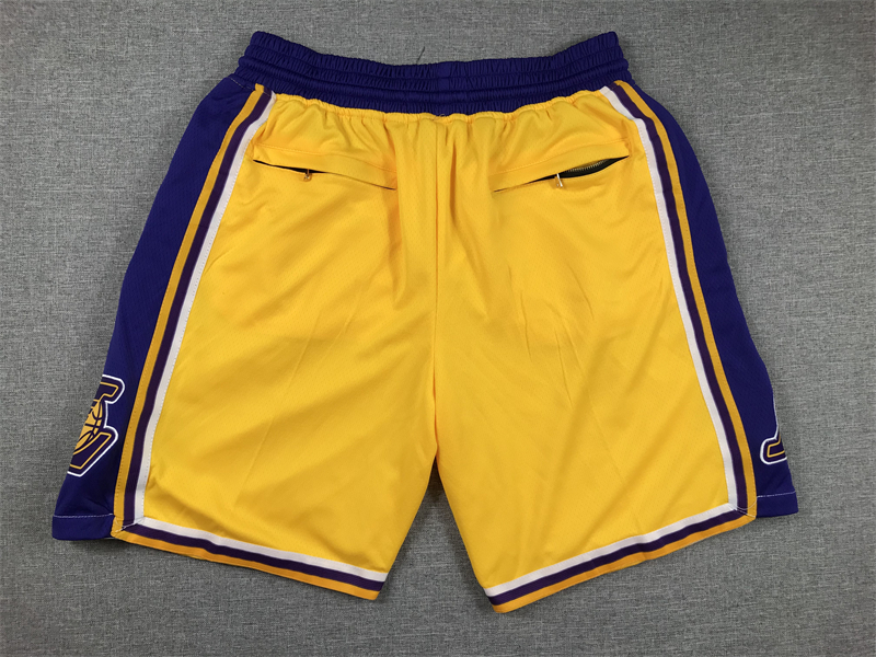 Men's Mitchell & Ness Los Angeles Lakers Yellow Throwback Authentic Pro Shorts