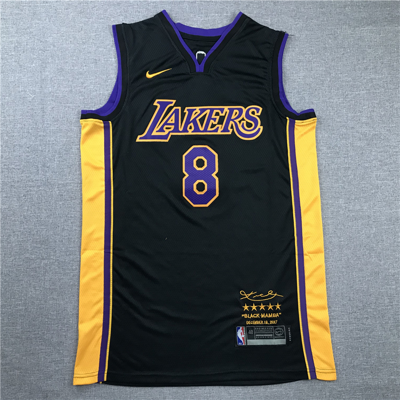 Men's Los Angeles Lakers Kobe Bryant Black #8 Swingman Player Jersey