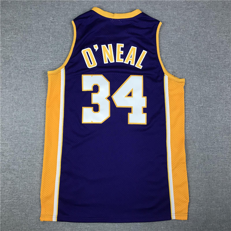 Men's Los Angeles Lakers Shaquille O'Neal #34 Purple 1999-00 Classics Jersey