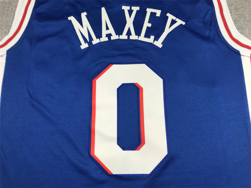 Men's Philadelphia 76ers Tyrese Maxey Blue 2020/21 Fast Break Replica Jersey