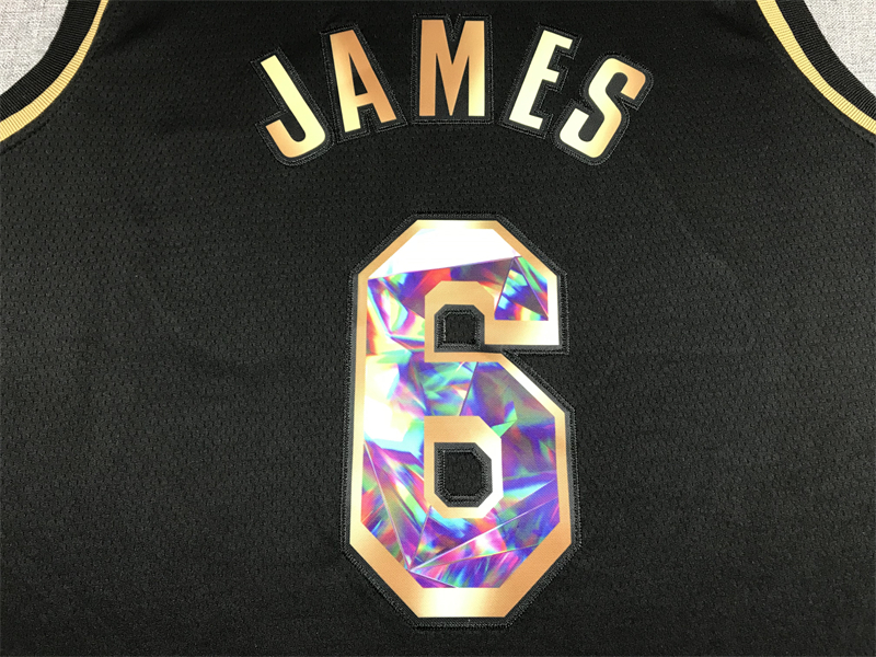Men's Los Angeles Lakers LeBron James #6 Black Swingman Player Jersey