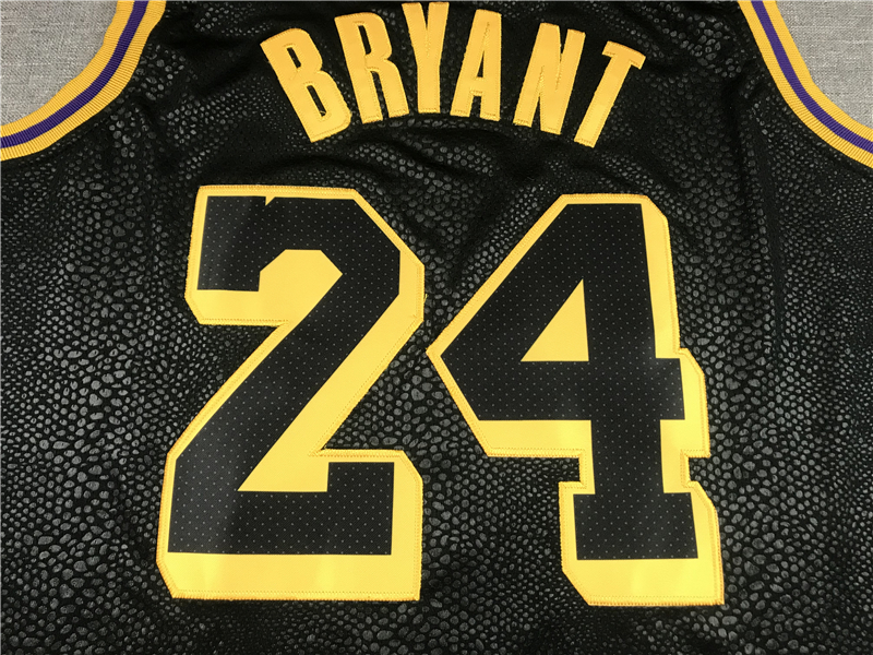 Men's Los Angeles Lakers Kobe Bryant #8-24 Black Mamba City Edition Swingman Jersey Black