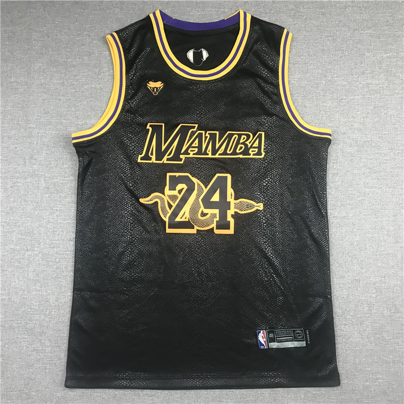 Men's Los Angeles Lakers #8-24 NBA Black Mamba Swingman Jersey