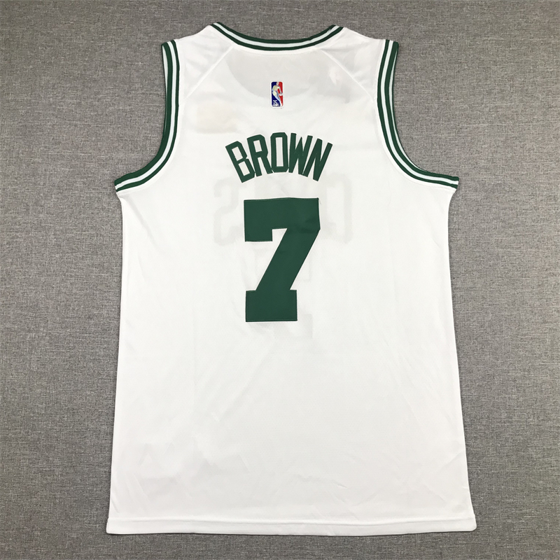 Men's Boston Celtics Jaylen Brown #7 White 2022/23 Swingman Jersey - Association Edition