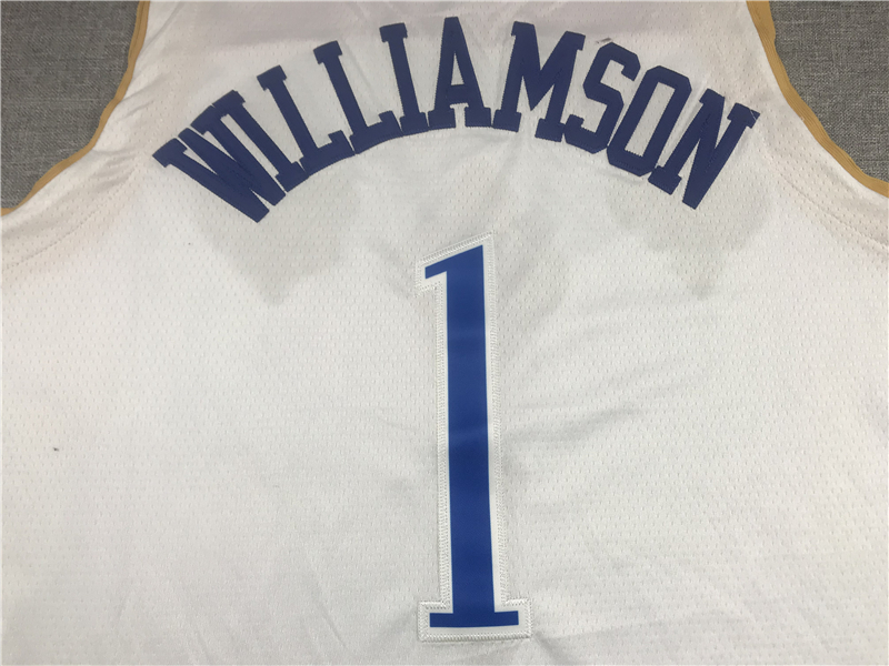 Men's New Orleans Pelicans Zion Williamson #1 White 2020/21 Swingman Jersey
