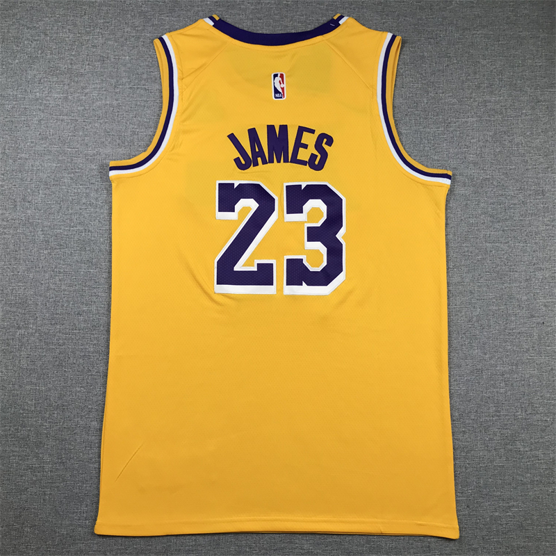 Men's Los Angeles Lakers LeBron James NBA #23 Yellow Swingman Jersey