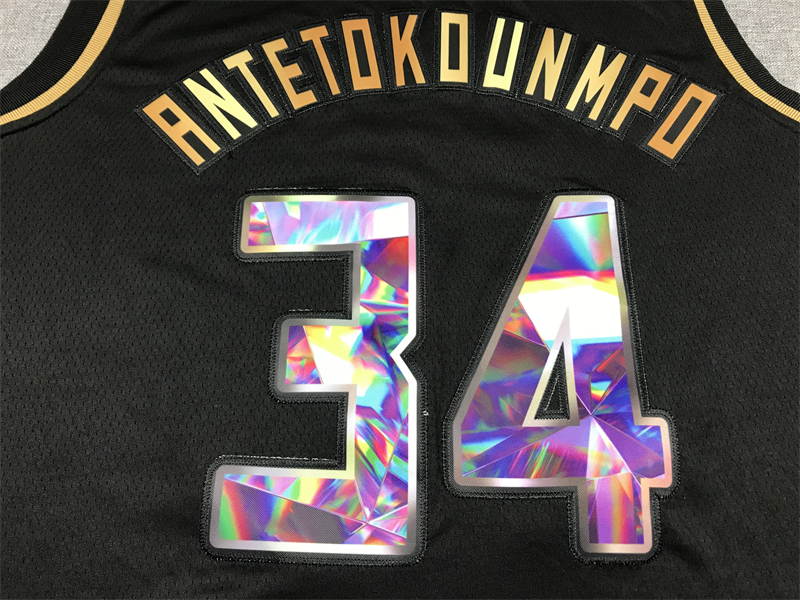 Men's Milwaukee Bucks Giannis Antetokounmpo #34 NBA Black Swingman Player Jersey