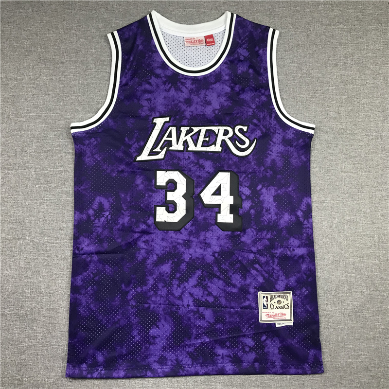Men's Los Angeles Lakers Shaquille O'Neal #34 Purple Galaxy Swingman Jersey