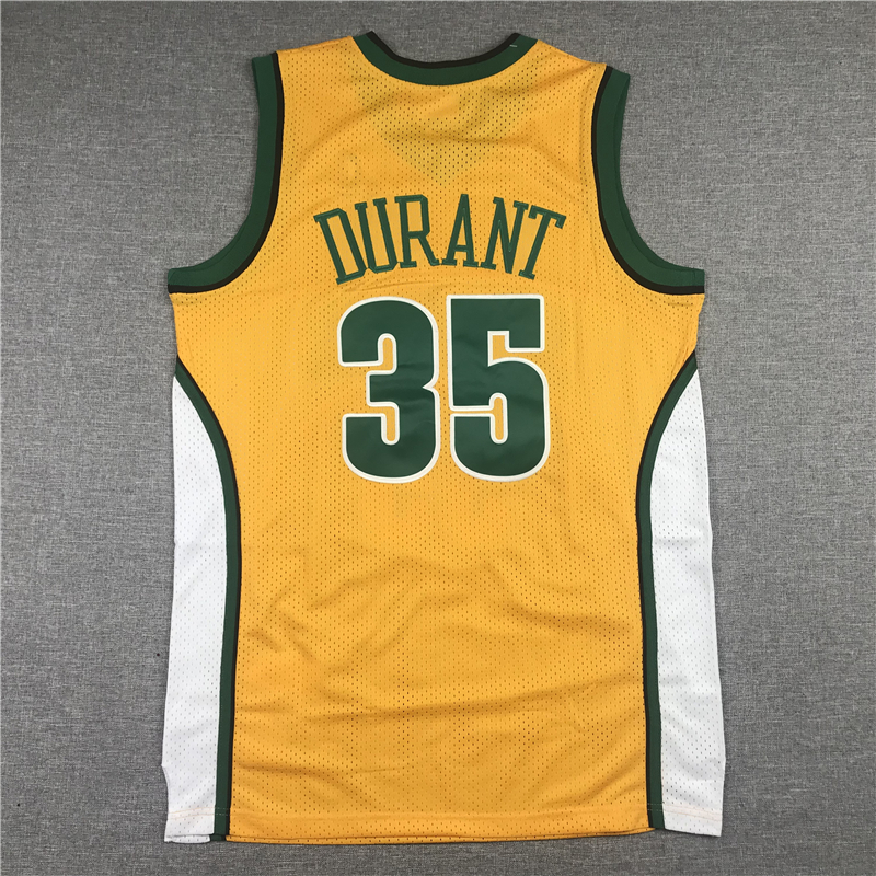 Men's Seattle SuperSonics Kevin Durant 2007-08 Yellow Hardwood Classics Swingman Jersey
