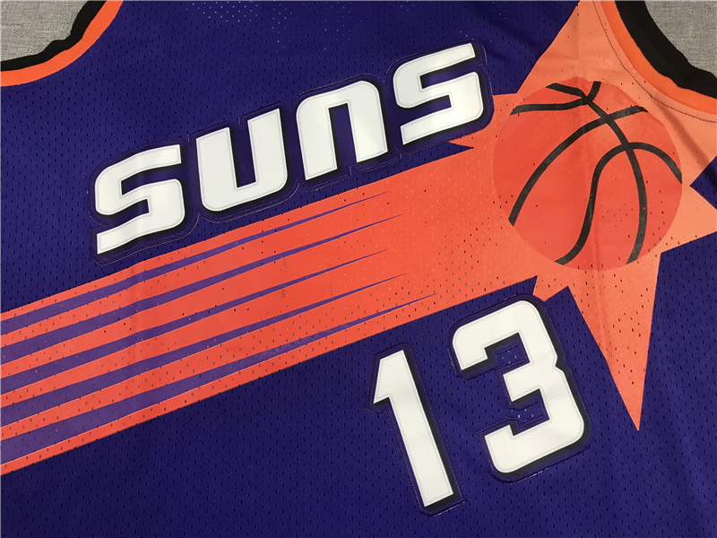 Men's Phoenix Suns Steve Nash #13 Purple 1996-97 Throwback Stitched Jersey