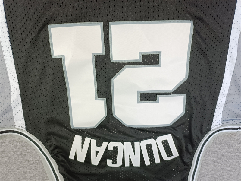 Men's San Antonio Spurs Tim Duncan Black Big & Tall Hardwood Classics Jersey