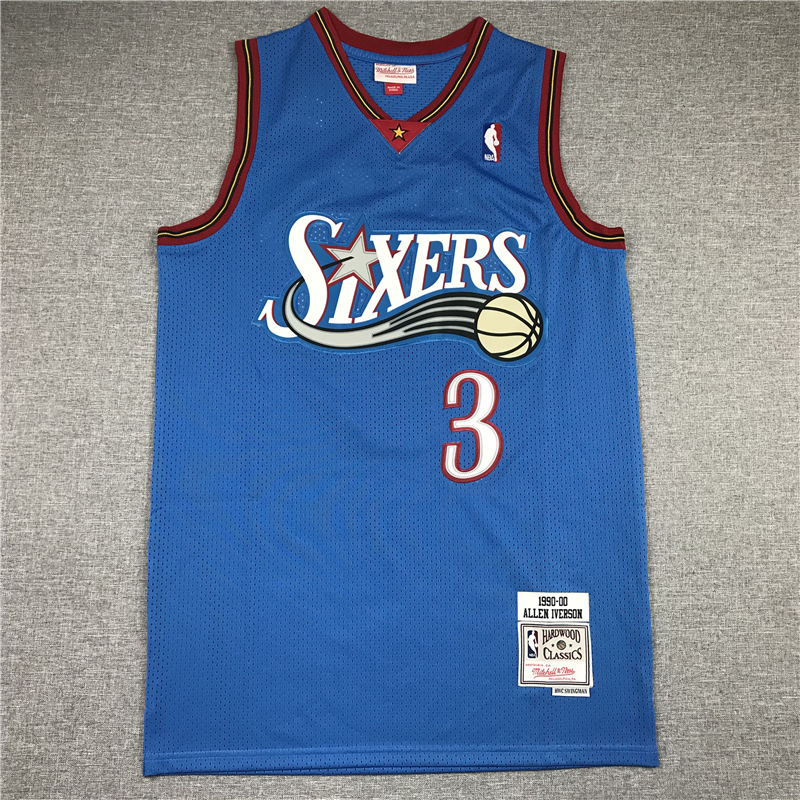 Men's Philadelphia 76ers Allen Iverson #3 Blue Swingman Jersey