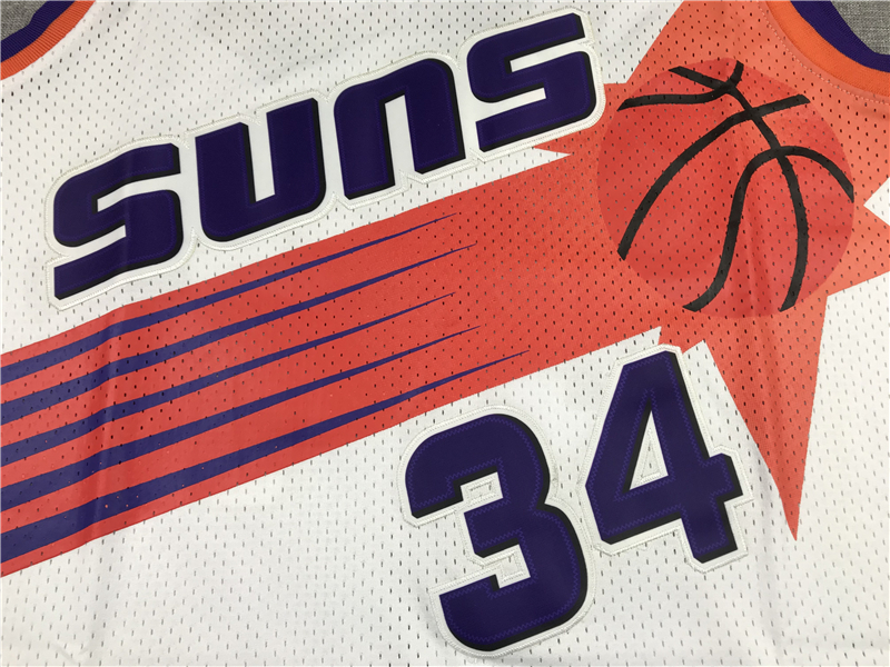 Men's Phoenix Suns Charles Barkley #34 NBA White 1992-93 Swingman Jersey