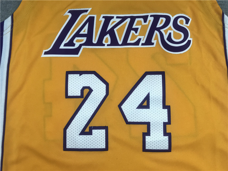 Men's Los Angeles Lakers Kobe Bryant #24 Yellow Swingman Player Jersey